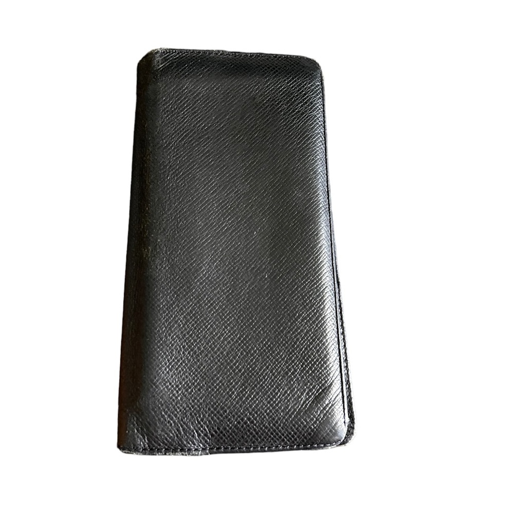 Louis Vuitton Black Taiga Brazza Bifold Long Wallet